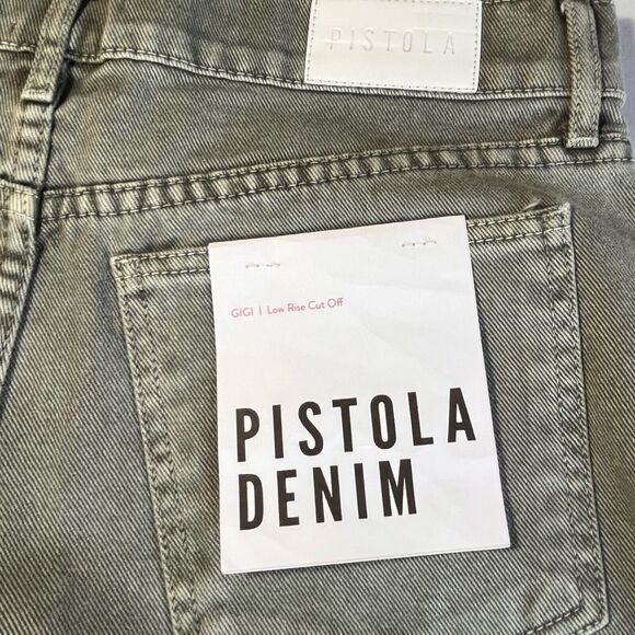 PISTOLA Gigi Low Rise Cut off Distressed shorts in Olive Green Sz 27 NWT - Picture 7 of 9